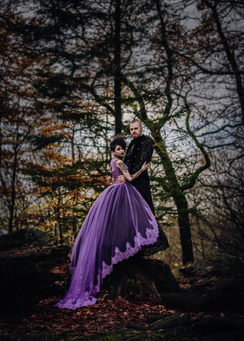 why this autistic bride is thankful her purple & black goth wedding happened during covid