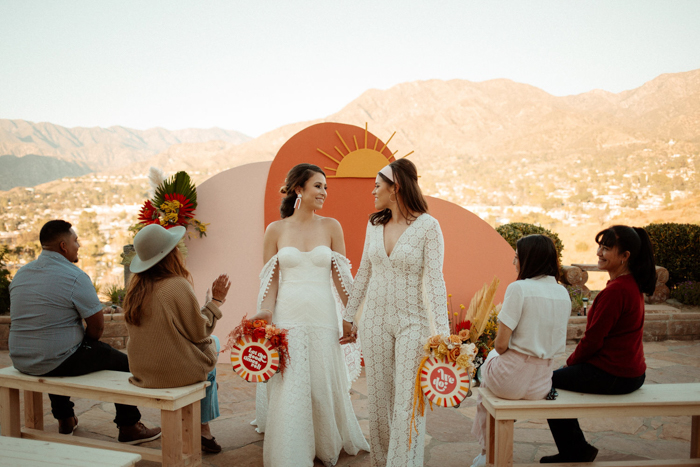 glamorous outdoor 60s inspired wedding